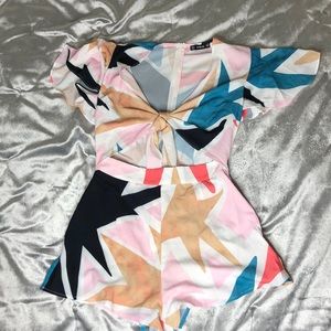 Color block romper